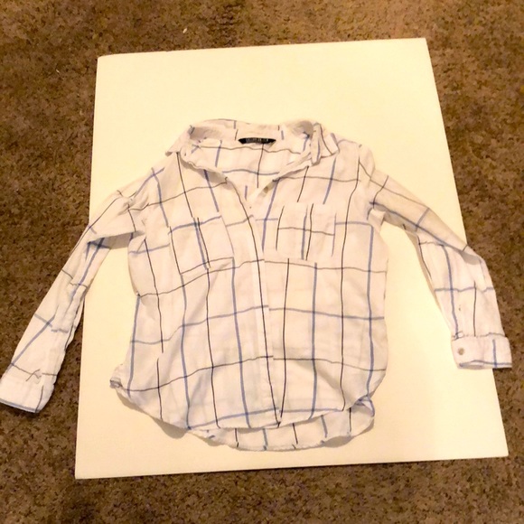 Cotton On Tops - Women’s Long Sleeved Button Down Shirt, Plaid Like, Pink Purple, Cotton: ON